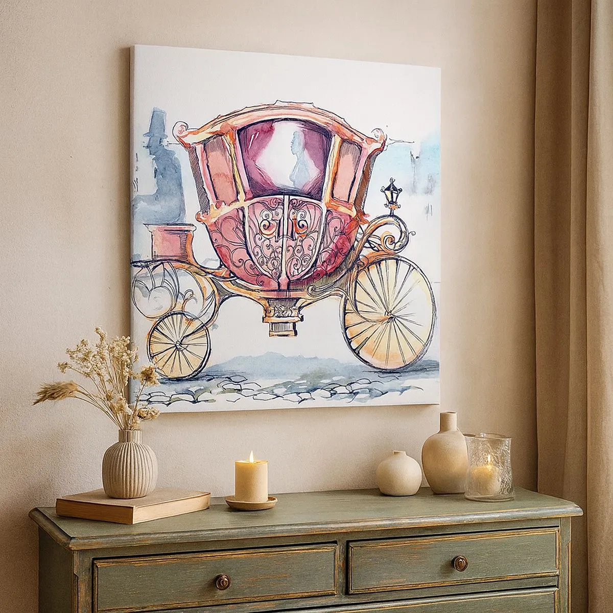 Schilderen op canvas - Naar de bruiloft of naar het bal? - 30x30 cm