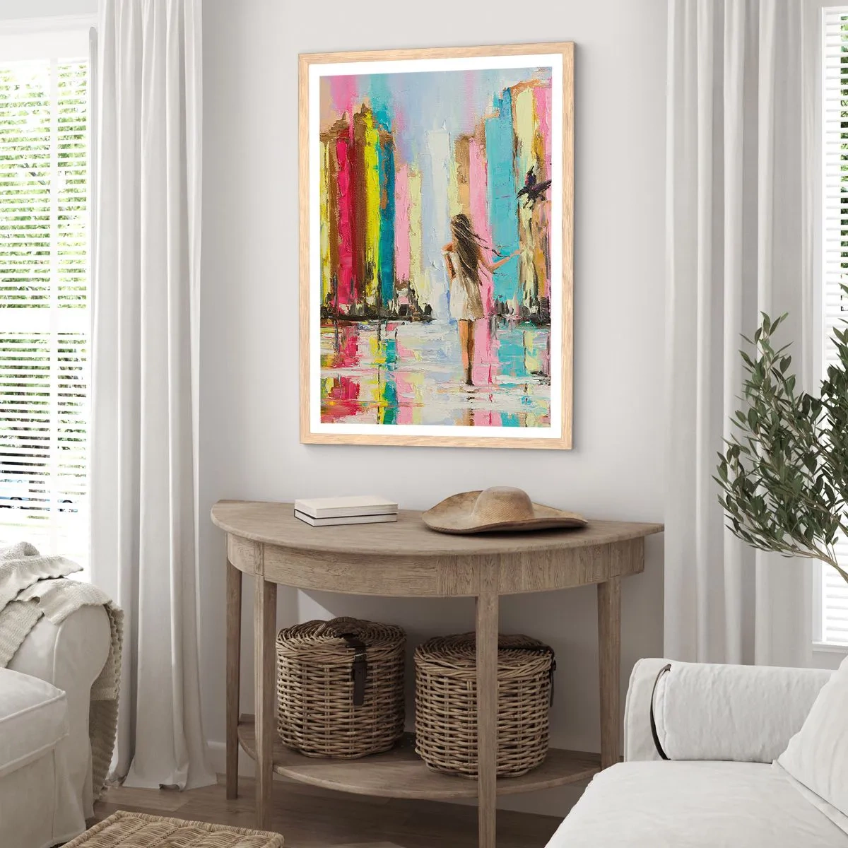 Een poster in een licht eiken lijst - Volg mij - 70x100 cm