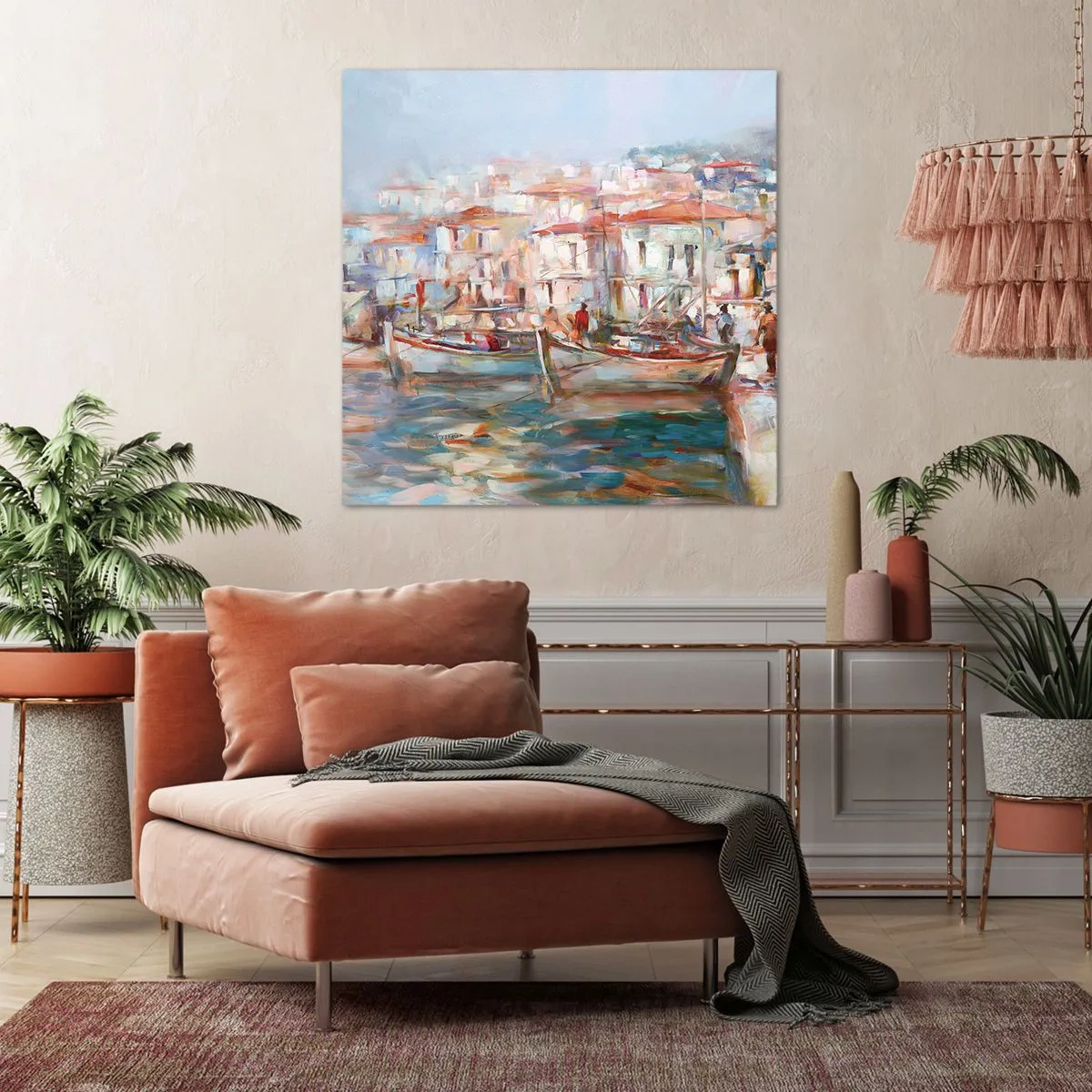 Schilderen op canvas - Pastel vakantie - 30x30 cm