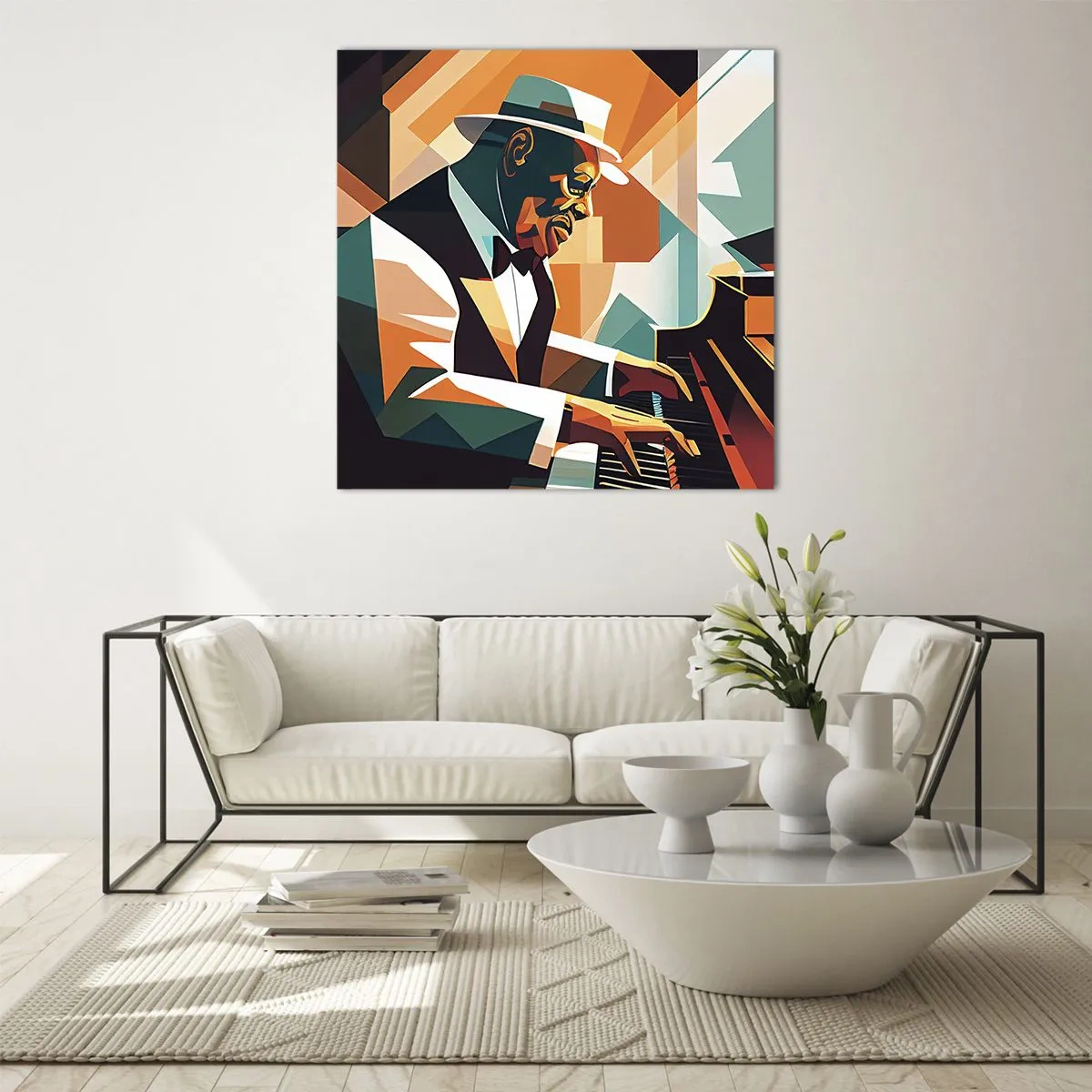 Schilderen op glas - Al die jazz - 50x50 cm