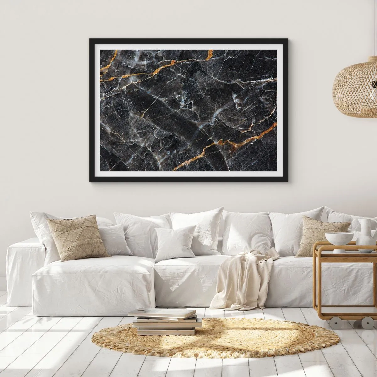 Poster in een zwarte lijst - Het innerlijke leven van de steen - 40x30 cm
