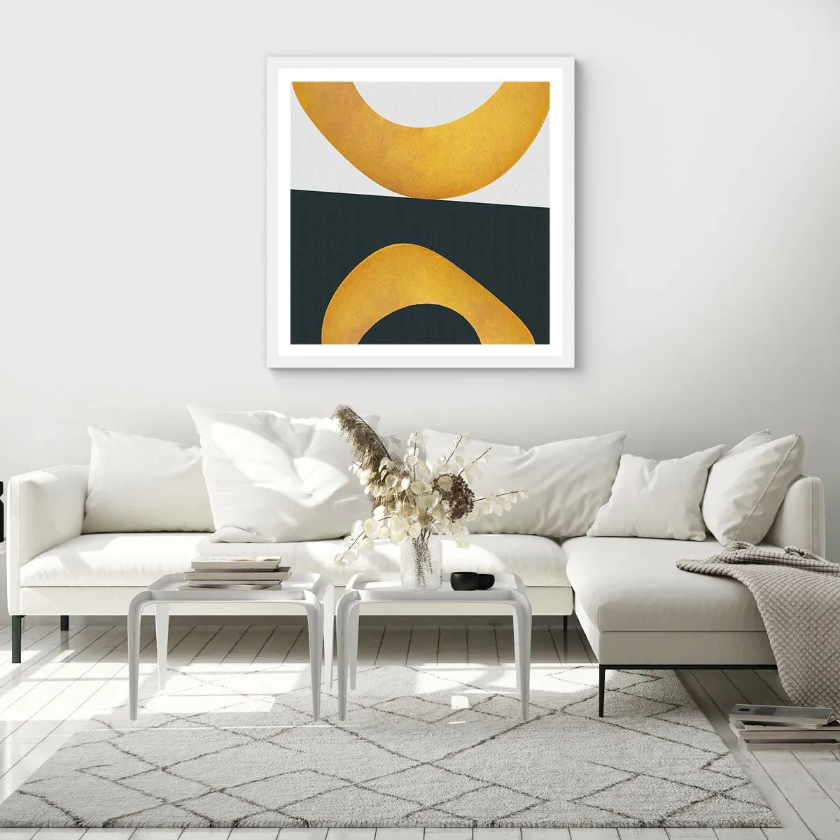 Poster in een witte lijst - Ten eerste: goud - 50x50 cm