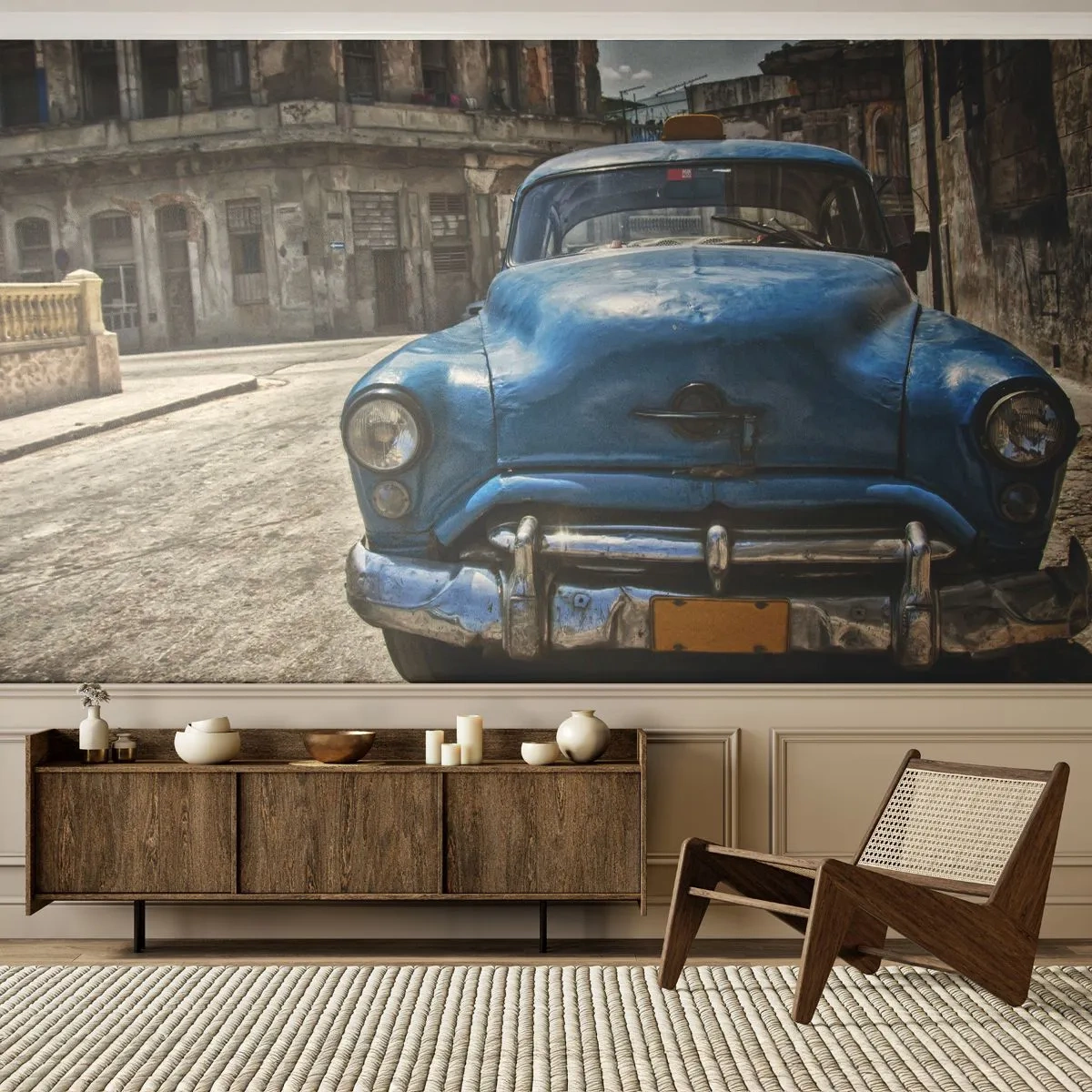 Fotobehang Premium Canvas - Het oude is mooi - Automobiel, Auto, Taxi - 250x175 cm