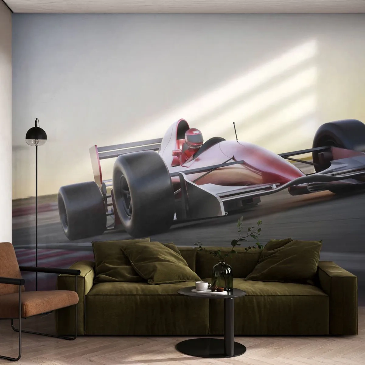 Fotobehang Premium Canvas - Altijd een winnaar - Automobiel, Race auto, Sport - 500x350 cm