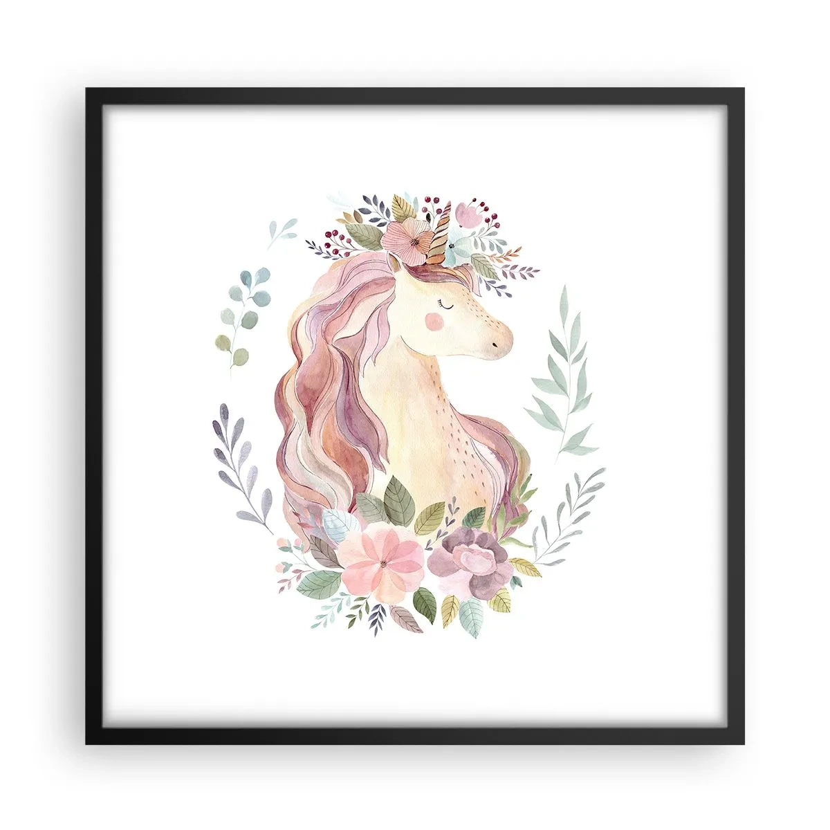 Poster in een zwarte lijst - Een uitnodiging in de wereld van sprookjes - 50x50 cm