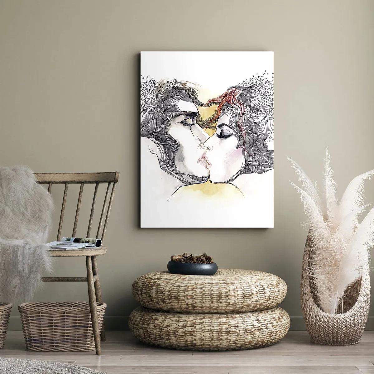 Schilderen op canvas - De wereld bestaat niet - 65x120 cm