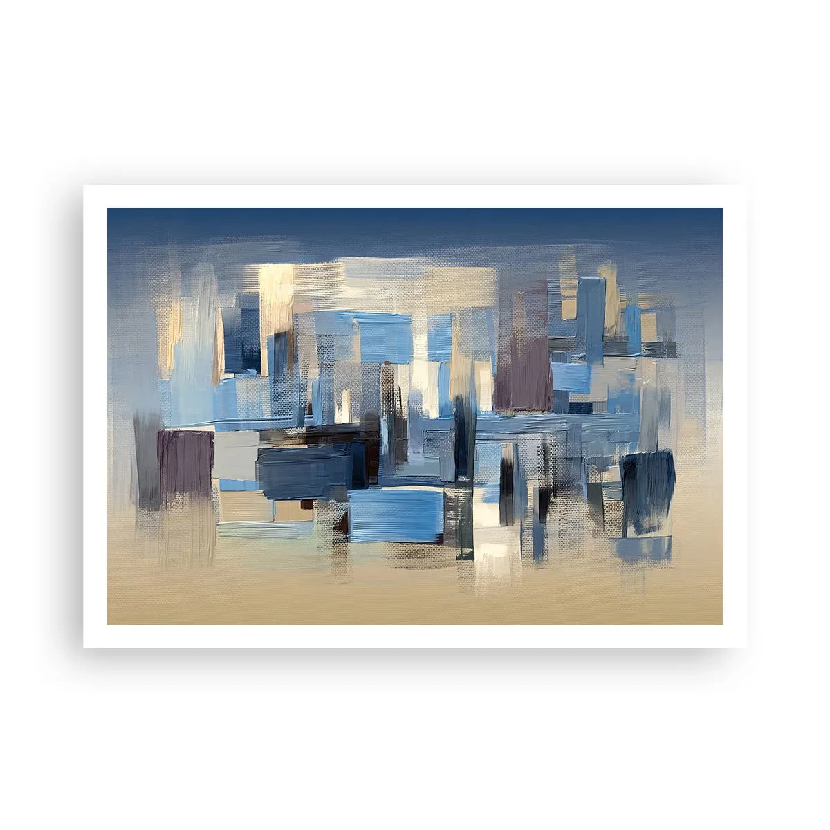 Poster - Blauwe constructie - 100x70 cm
