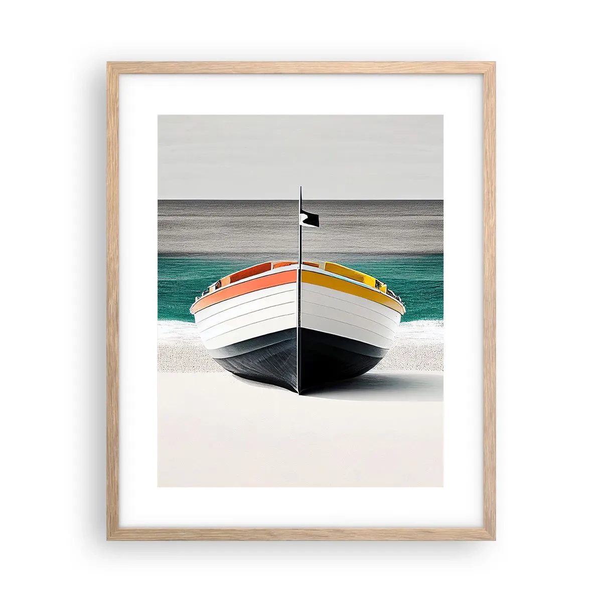 Een poster in een licht eiken lijst - Op zijn plaats - 40x50 cm