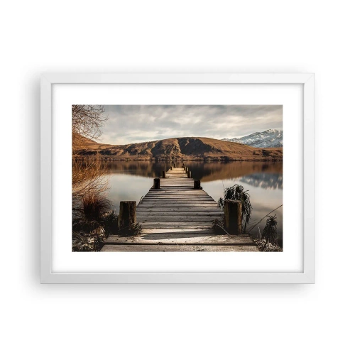 Poster in een witte lijst - Landschap in stilte - 40x30 cm
