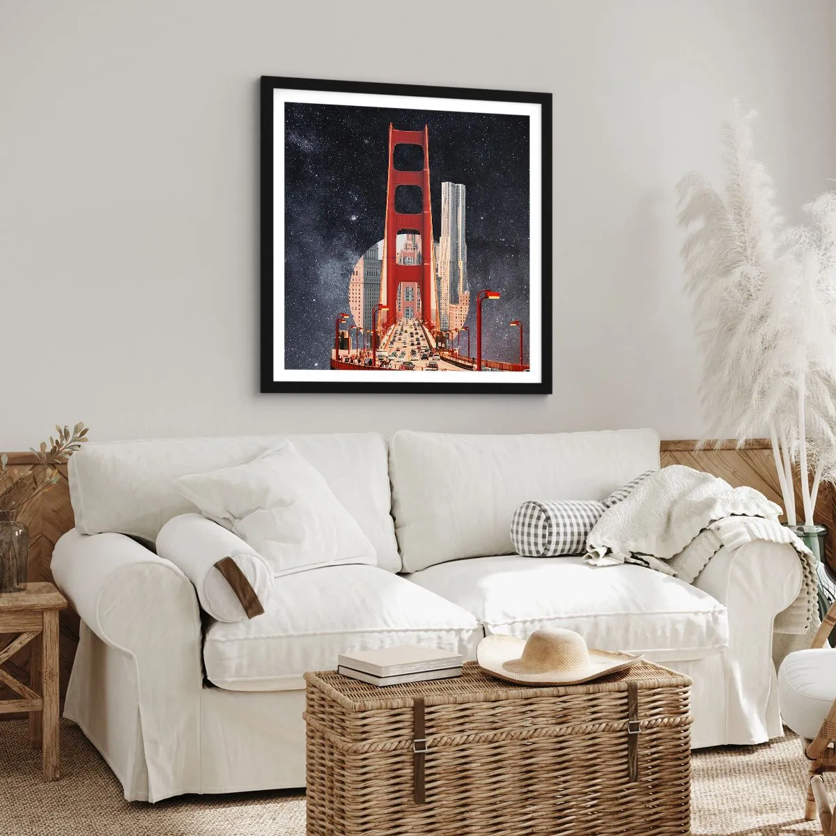 Poster in een zwarte lijst - Altijd in het centrum - 40x40 cm
