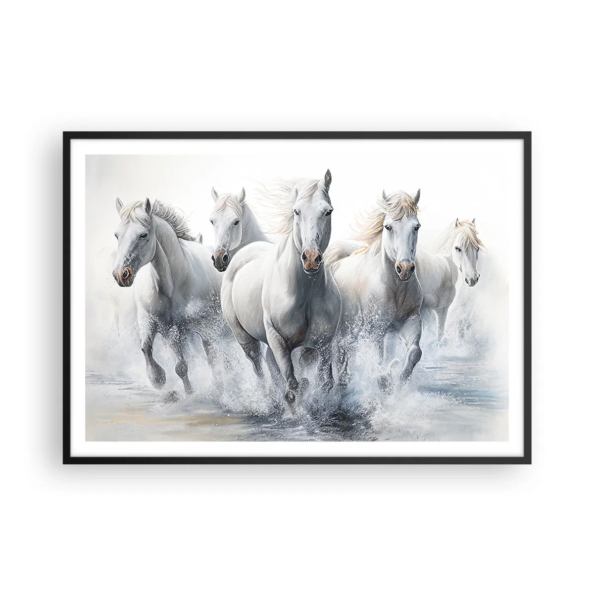 Poster in een zwarte lijst - Witte magie - 100x70 cm