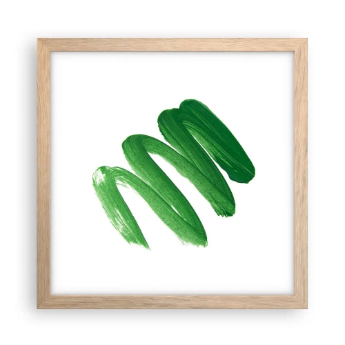 Een poster in een licht eiken lijst - Groene grap - 30x30 cm