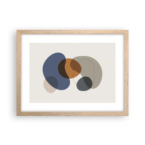 Een poster in een licht eiken lijst - Kleur druppels - 40x30 cm