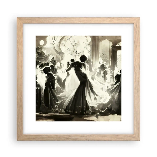 Een poster in een licht eiken lijst - De grote maskerade - 30x30 cm
