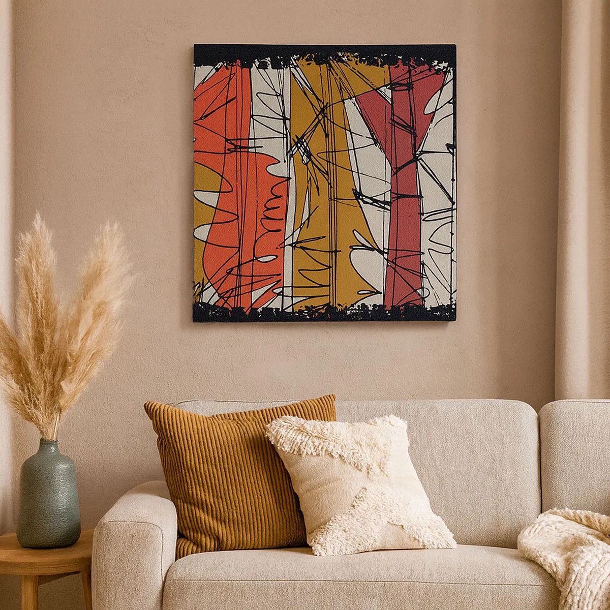 Schilderen op canvas - Spontane compositie - 30x30 cm