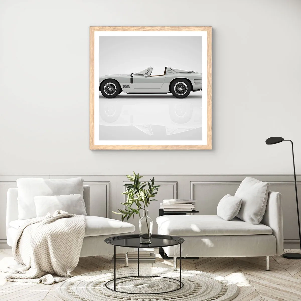 Een poster in een licht eiken lijst - Belofte van plezier - 60x60 cm