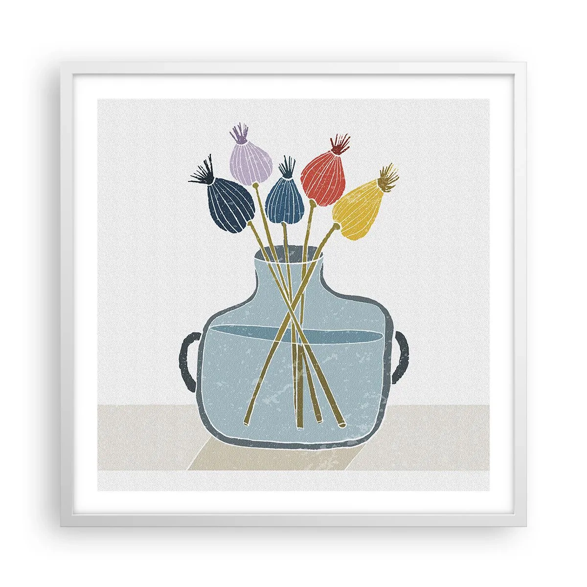 Poster in een witte lijst - Alsof hij met maanzaad heeft gezaaid - 60x60 cm