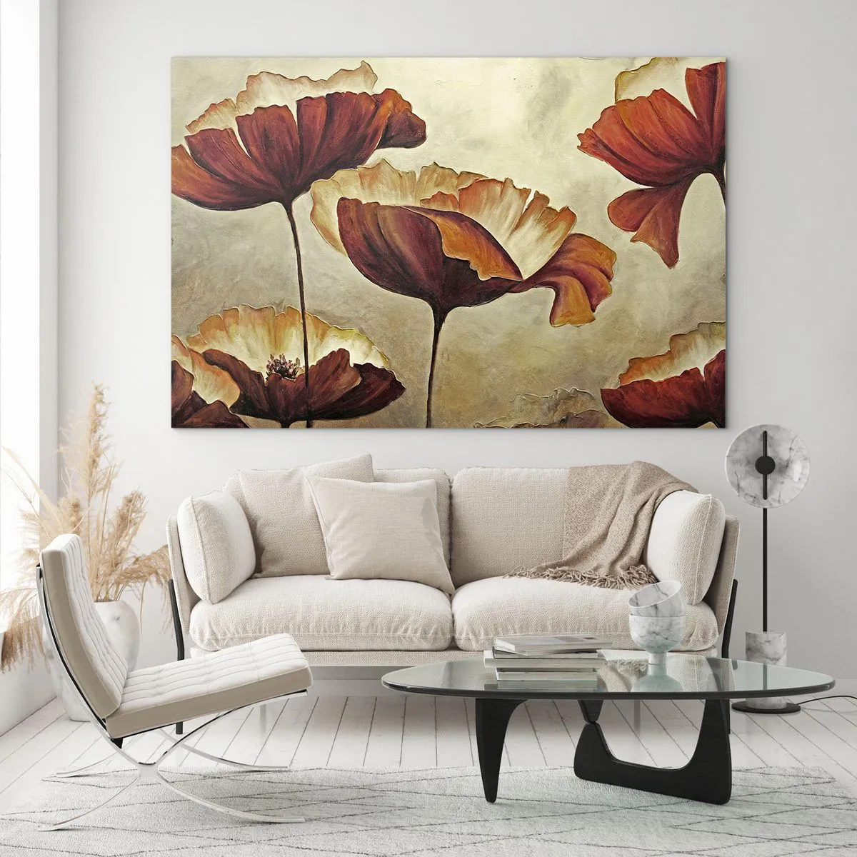 Schilderen op glas - Golvend weiland - 100x70 cm