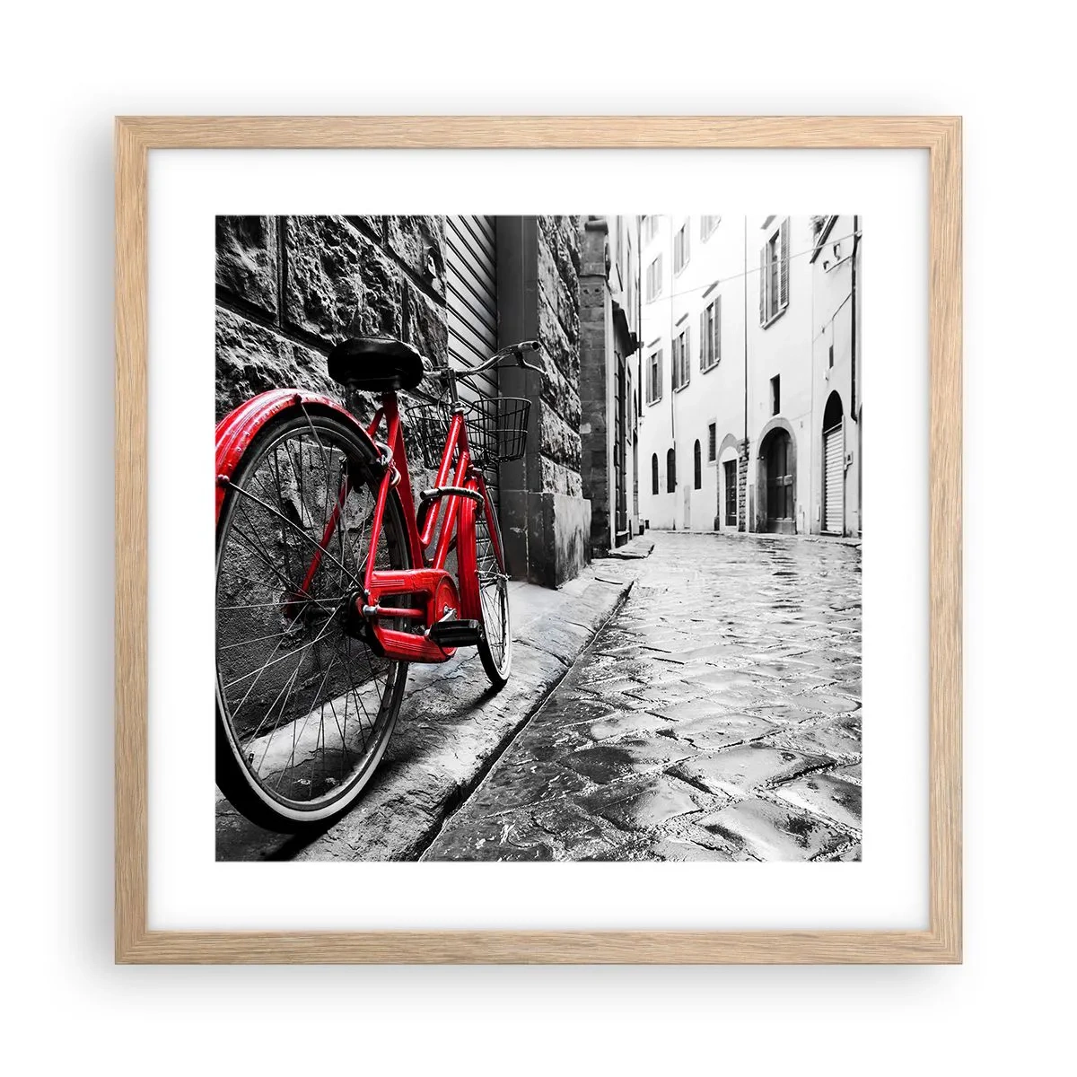 Een poster in een licht eiken lijst - Echte schoonheid verveelt niet - 40x40 cm