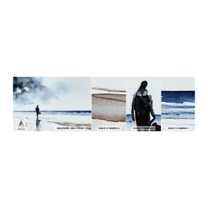 Fotobehang Monster Zelfklevend Deluxe Sticker - Gesprek met de zee - Alleen, Man, Kust - 100x30 cm