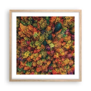 Een poster in een licht eiken lijst - Boeket herfstbomen - 50x50 cm