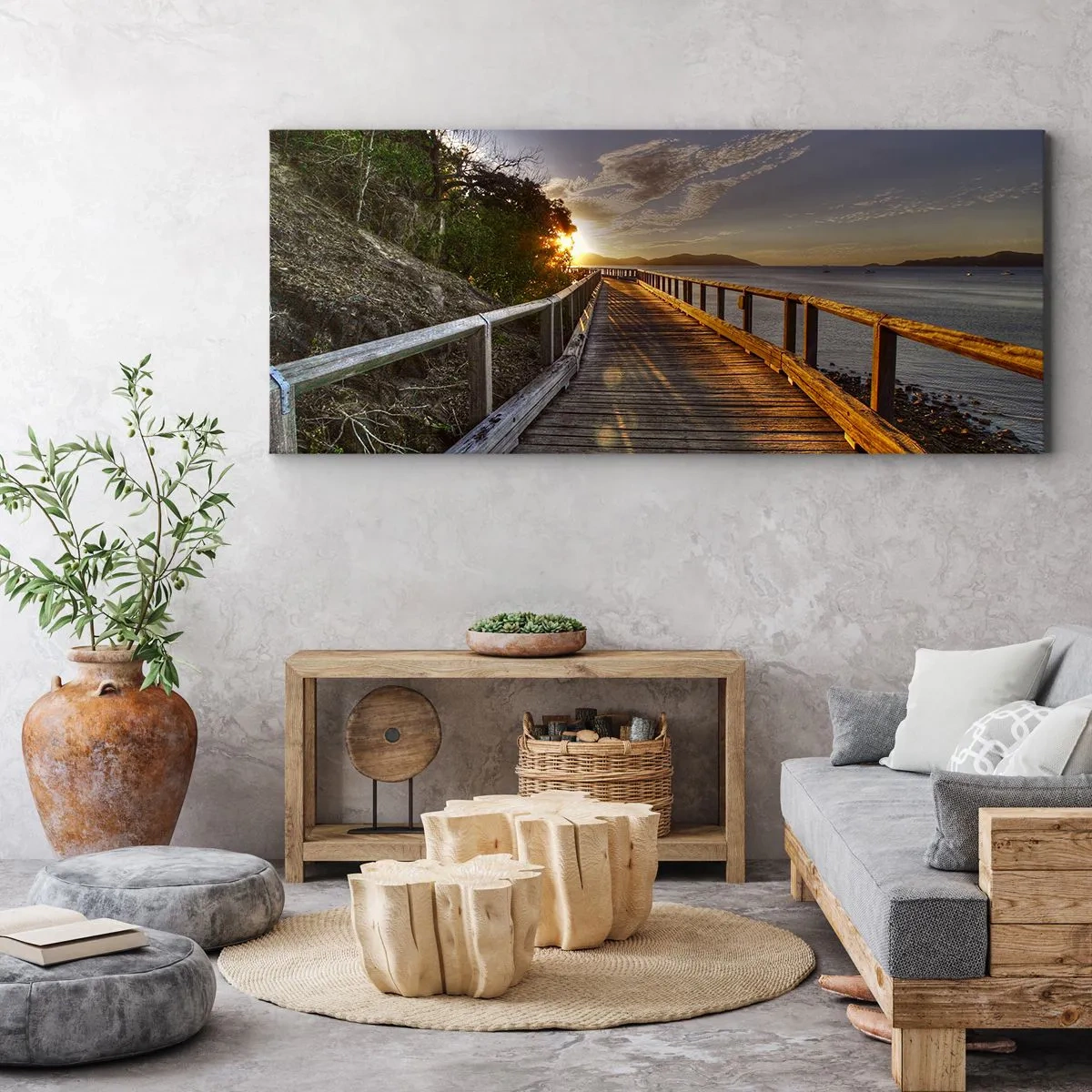 Schilderen op canvas - Ga, blijf naar de zon gaan - 160x50 cm