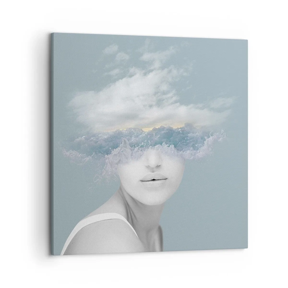Schilderen op canvas - Met hoofd in de wolken - 50x50 cm