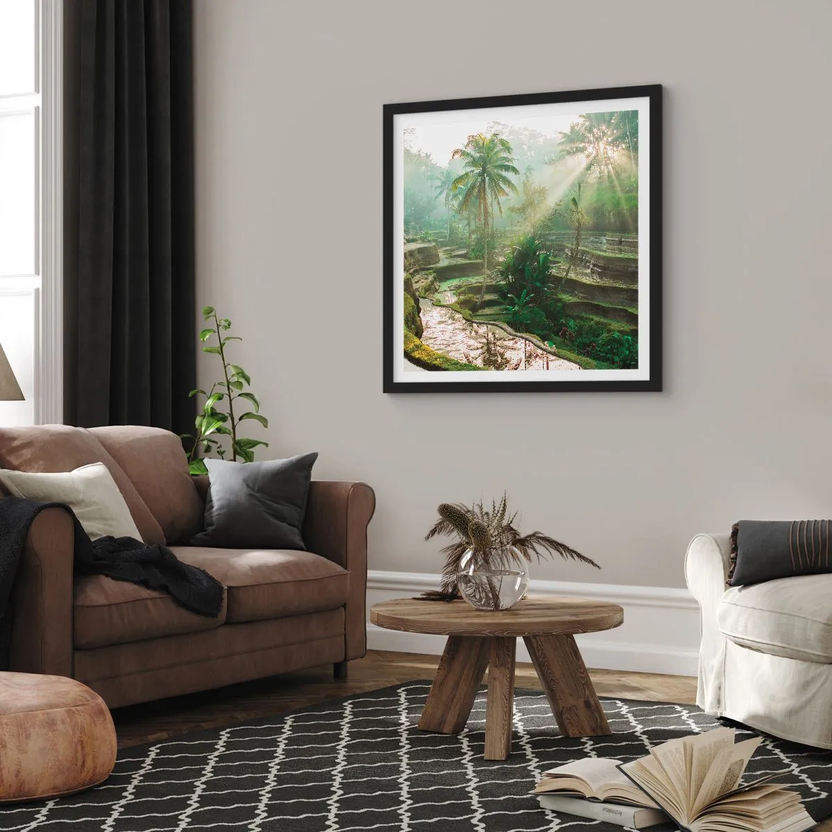 Poster in een zwarte lijst - Opgroeien in de zon - 60x60 cm