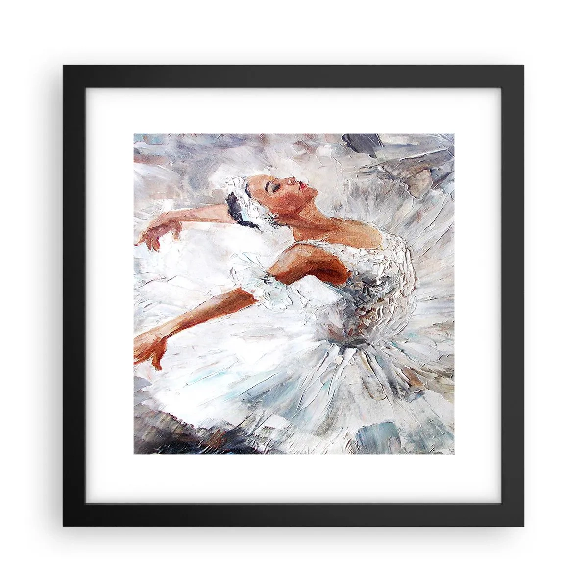 Poster in een zwarte lijst - Delicaat en licht als tule - 30x30 cm