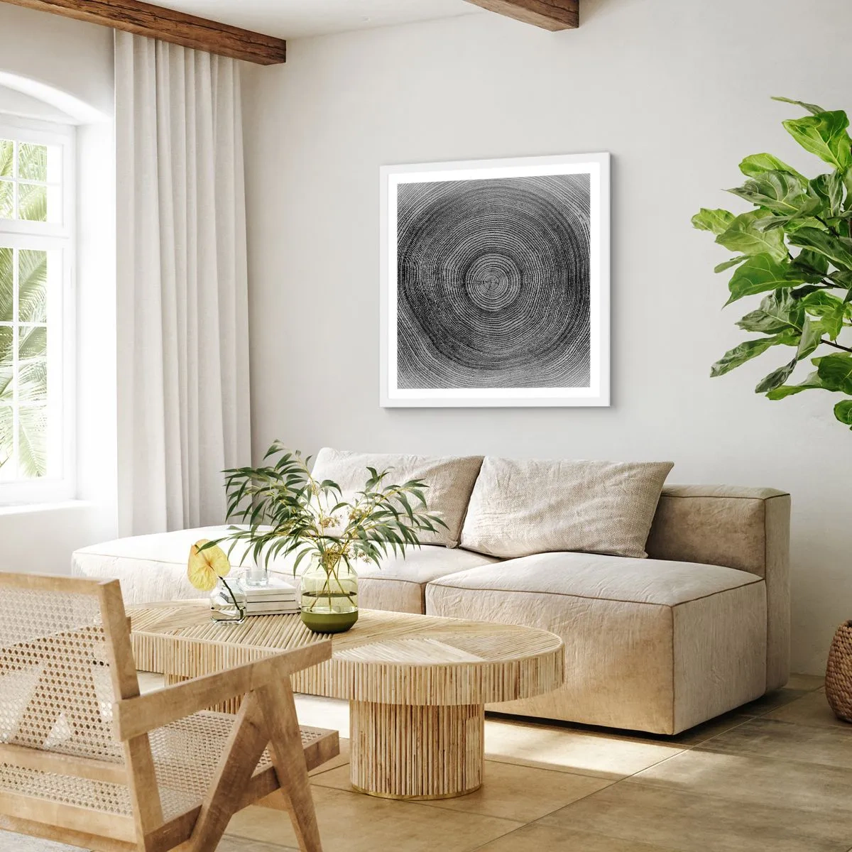 Poster in een witte lijst - Teken van de tijden - 30x30 cm