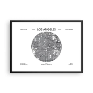 Poster in een zwarte lijst - Anatomie van Los Angeles - 70x50 cm