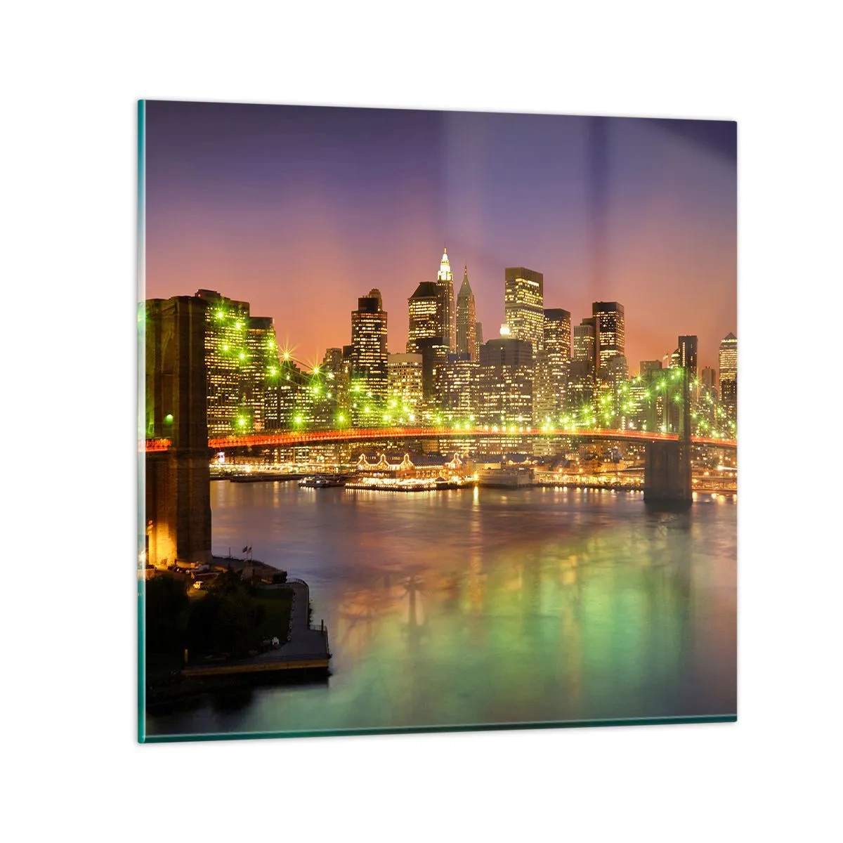 Schilderen op glas - Het licht gaat hier nooit uit - 60x60 cm