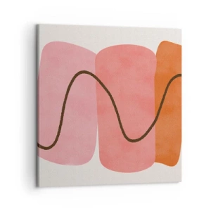 Schilderen op canvas - zachte beweging van vormen - 60x60 cm