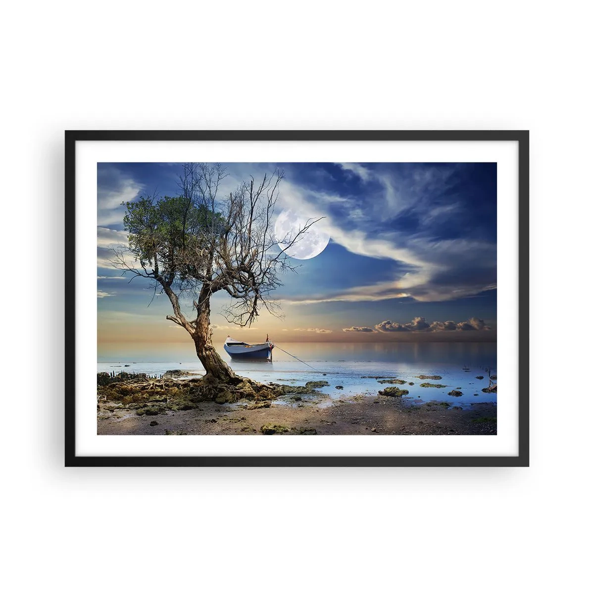 Poster in een zwarte lijst - Is dit het einde of het begin? - 70x50 cm