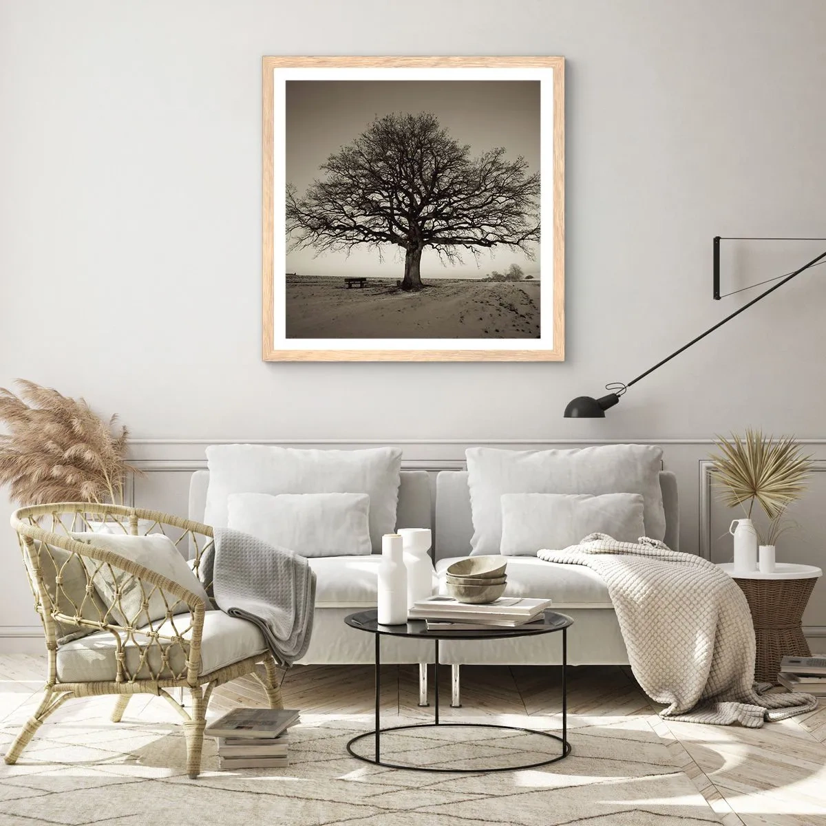 Een poster in een licht eiken lijst - Van hier tot in de eeuwigheid - 60x60 cm