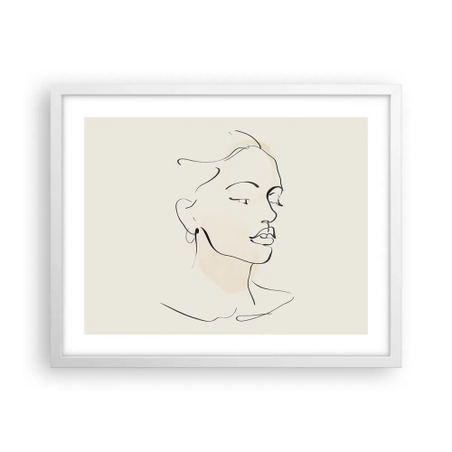 Poster in een witte lijst - Een bepaalde lijn - 50x40 cm