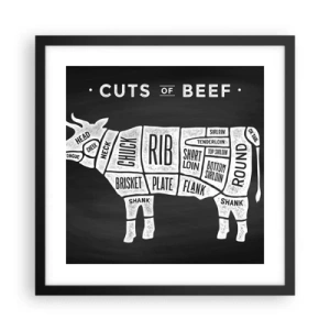 Poster in een zwarte lijst - Slagers ABC - 40x40 cm