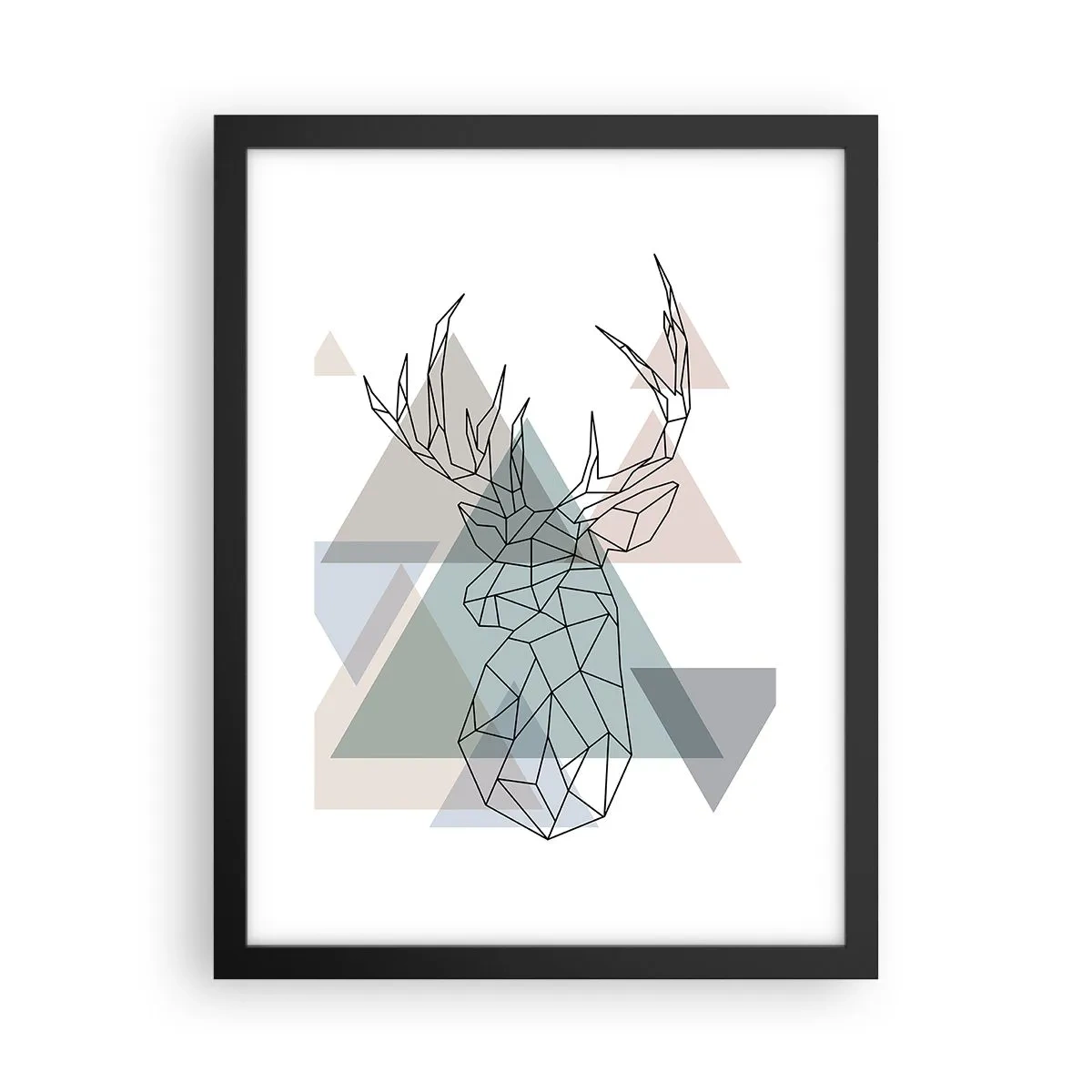 Poster in een zwarte lijst - In een geometrisch bos - 30x40 cm