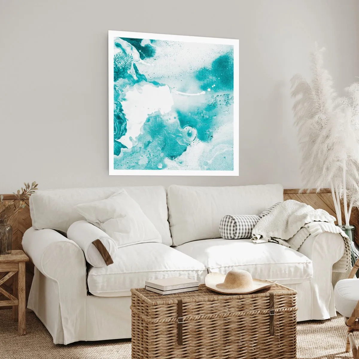 Poster - Moerast van blauw - 30x30 cm