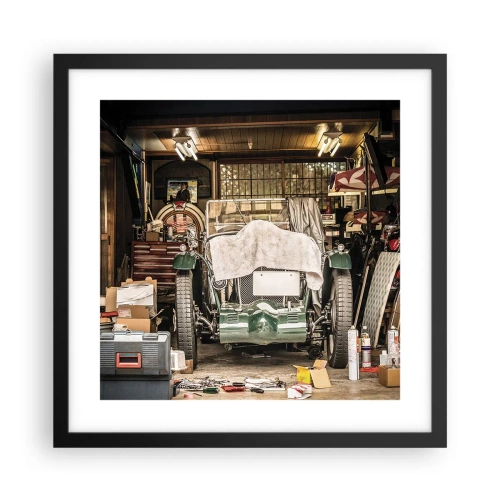 Poster in een zwarte lijst - Terug naar het verleden - 40x40 cm