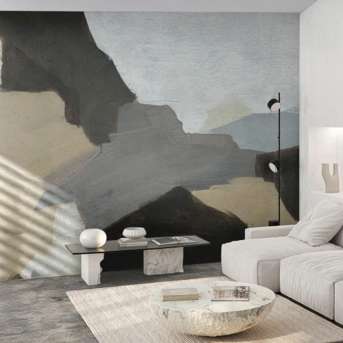 Fotobehang Premium Canvas - Abstractie: het kruispunt van grijs - Abstractie, Deel, Verven - 100x70 cm