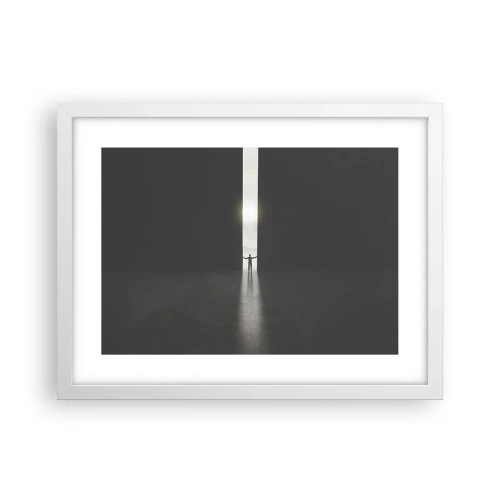 Poster in een witte lijst - Een stap naar een mooie toekomst - 40x30 cm