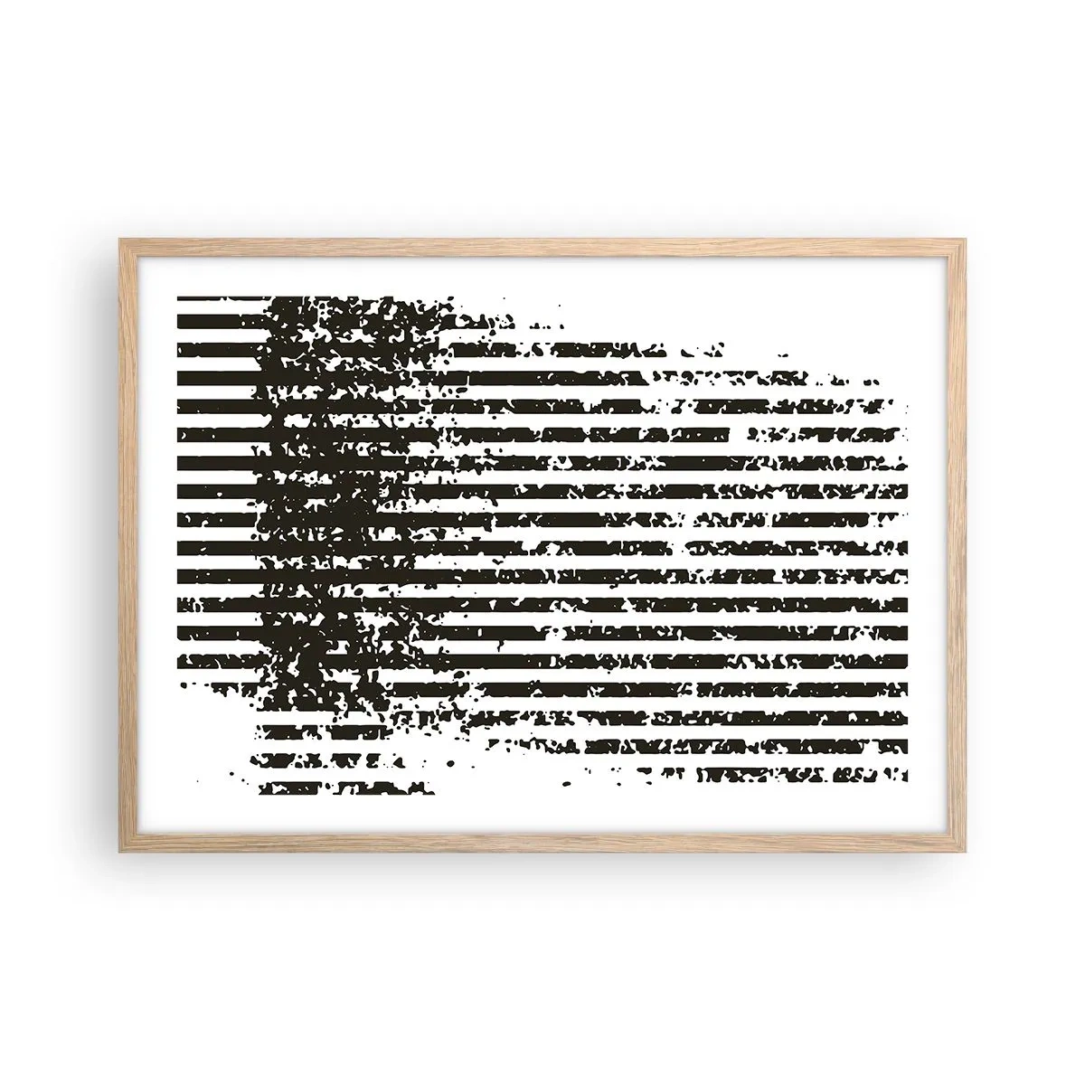 Een poster in een licht eiken lijst - Ritme en ruis - 70x50 cm