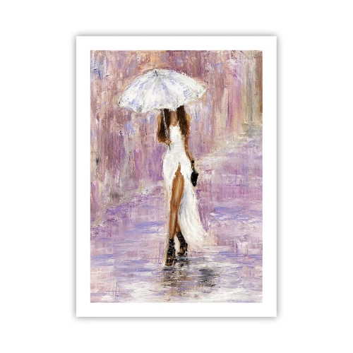 Poster - In de lila regen - 50x70 cm