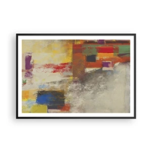 Poster in een zwarte lijst - Kleur geometrie - 100x70 cm