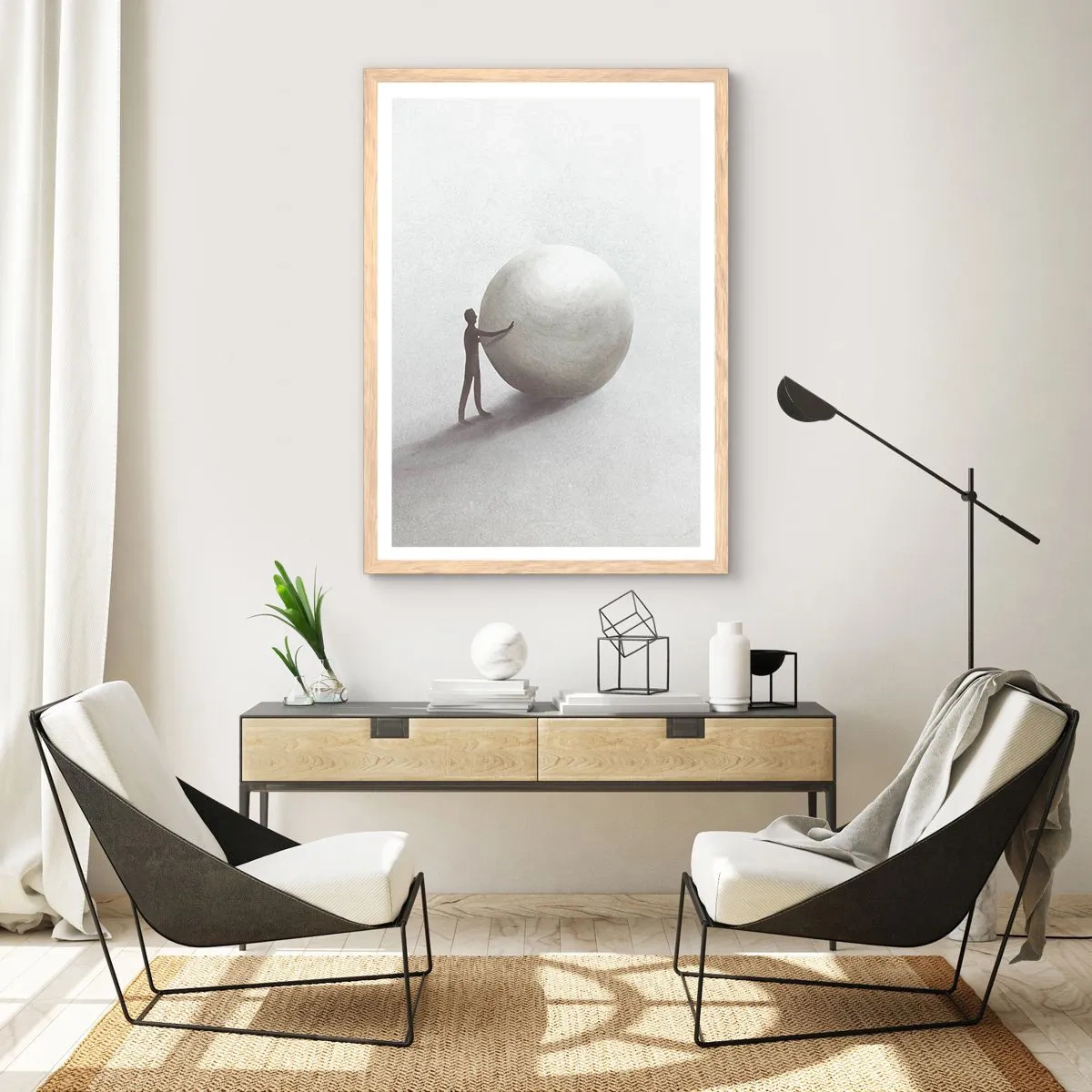 Een poster in een licht eiken lijst - Het spel van het leven - 61x91 cm