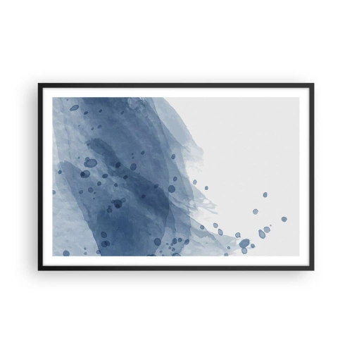 Poster in een zwarte lijst - Blauwe tule - 91x61 cm