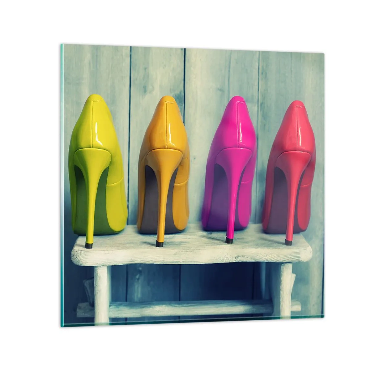 Schilderen op glas - Loop op de regenboog - 40x40 cm