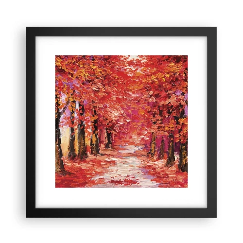 Poster in een zwarte lijst - Herfst impressie - 30x30 cm