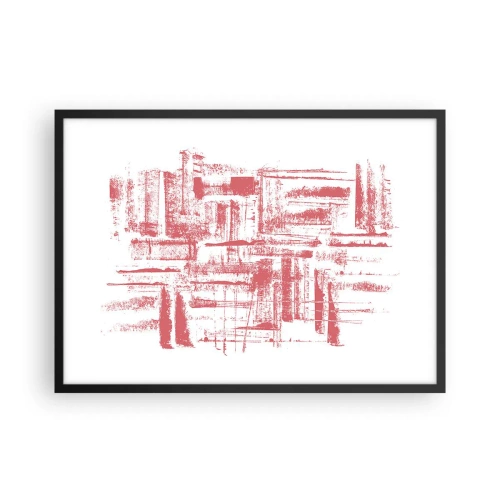 Poster in een zwarte lijst - De rode stad - 70x50 cm